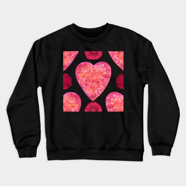 Hearts and Flowers for Valentine's Day Crewneck Sweatshirt by andreeadumez